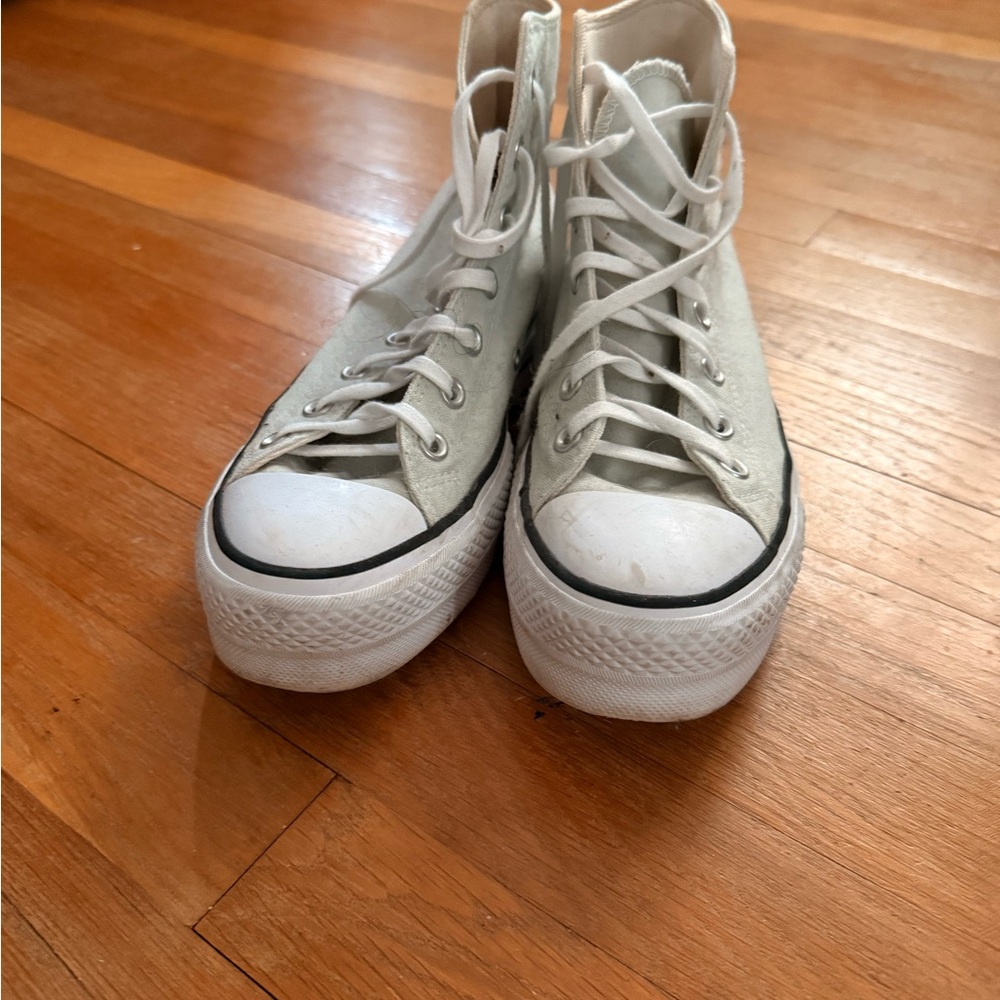 Converse Cream High-Top Sneakers